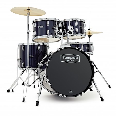 Mapex Tornado Junior 18" Starter Kit (5pc) in Royal Blue with Hardware and Cymbals