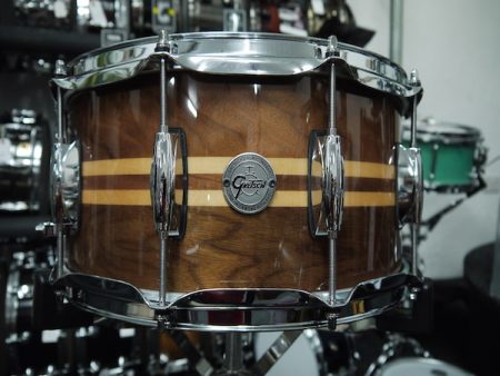 Gretsch Silver Series 8 Ply Walnut Snare Drum with Maple Inlays