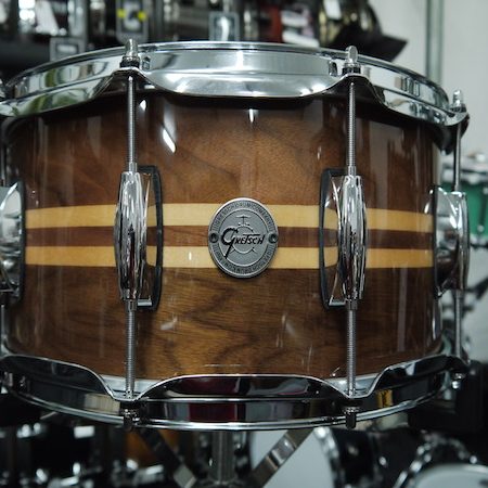 Gretsch Silver Series 8 Ply Walnut Snare Drum with Maple Inlays