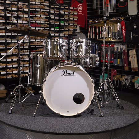 Pearl Export 22" Kit (5pc) in Smokey Chrome with Cymbals & Hardware Pack