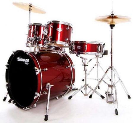 Mapex Tornado Fast Sizes 22" Starter Kit (5pc) in Burgundy Red with Hardware and Cymbals