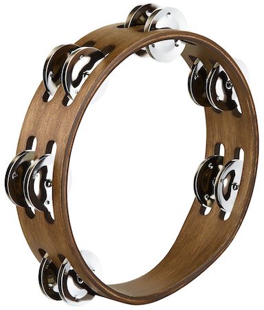 Meinl Compact Tambourine in Walnut Brown with Stainless Steel Jingles