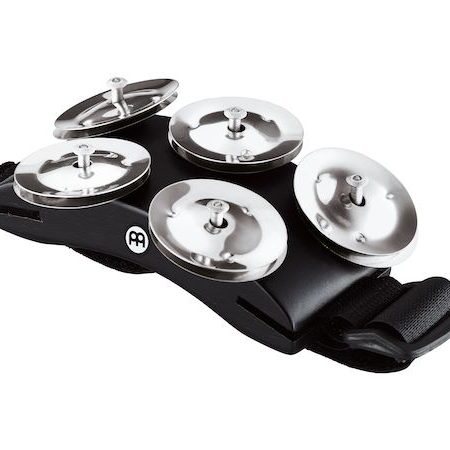 Meinl Cajon Foot Tambourine in Black with Stainless Steel Jingles