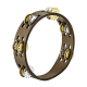 Meinl Compact Tambourine in Walnut Brown with Hammered Steel/Brass Jingles