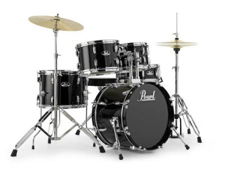 Pearl Roadshow 18" Kit (5pc) in Jet Black with Hardware and Cymbals